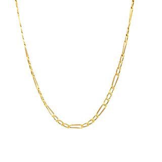 10K Yellow Gold 3.6mm Hollow Figaro Chain 22"