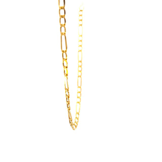 10K Yellow Gold 3.6mm Hollow Figaro Chain 22"