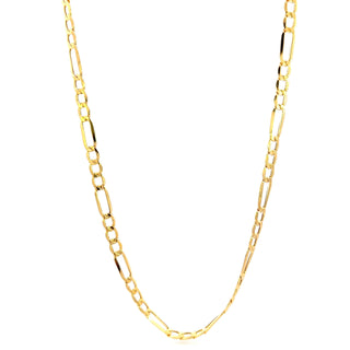 10K Yellow Gold 3.6mm Hollow Figaro Chain 20"