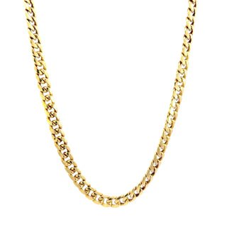 10K Yellow Gold 5.5mm Hollow Miami Cuban Link Chain 24"
