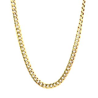 10K Yellow Gold 5.5mm Hollow Miami Cuban Link Chain 24"