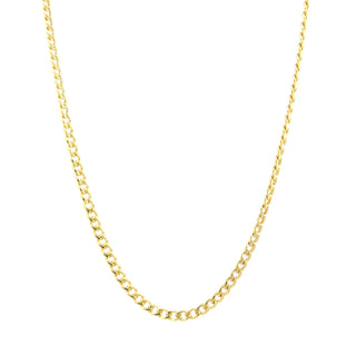 10K Yellow Gold 2.9mm Hollow Miami Cuban Link Chain 24"
