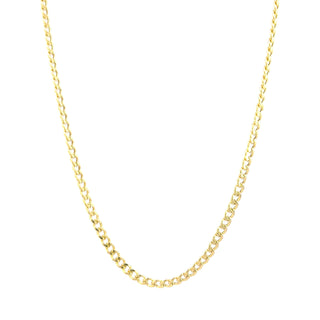 10K Yellow Gold 2.9mm Hollow Miami Cuban Link Chain 24"