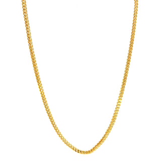 10K Yellow Gold 2.2mm Hollow Franco Chain 20"