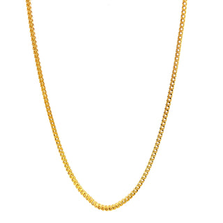 10K Yellow Gold 2.2mm Hollow Franco Chain 20"