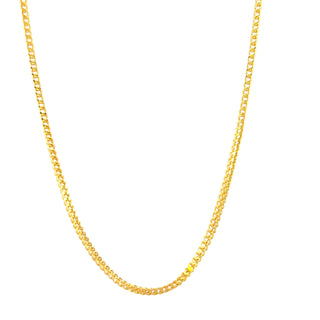10K Yellow Gold 2.2mm Hollow Franco Chain 24"