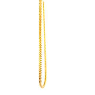 10K Yellow Gold 2.2mm Hollow Franco Chain 24"