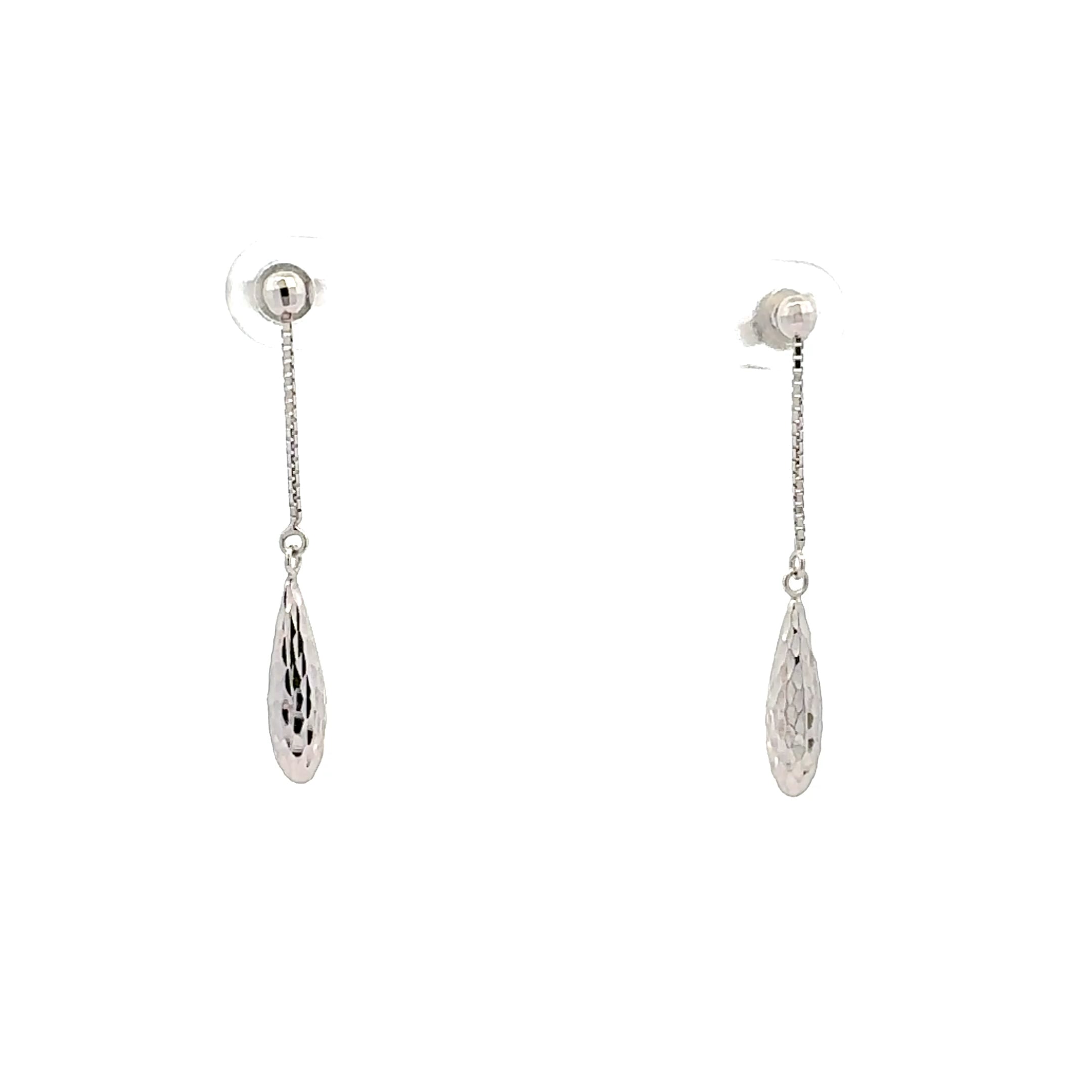 10K White Gold 35mm Earrings