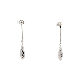 Pendientes de oro blanco de 10 quilates de 35 mm