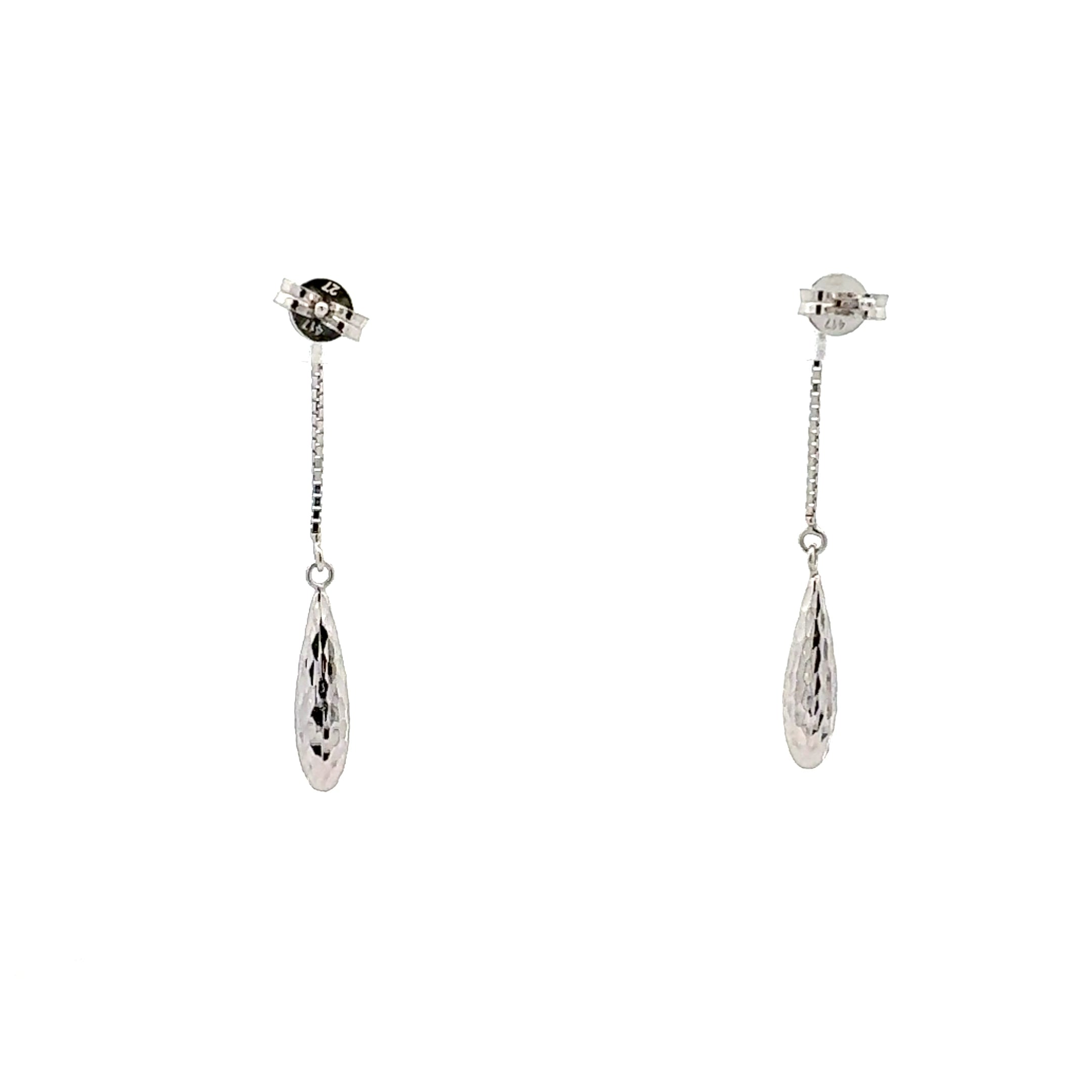10K White Gold 35mm Earrings