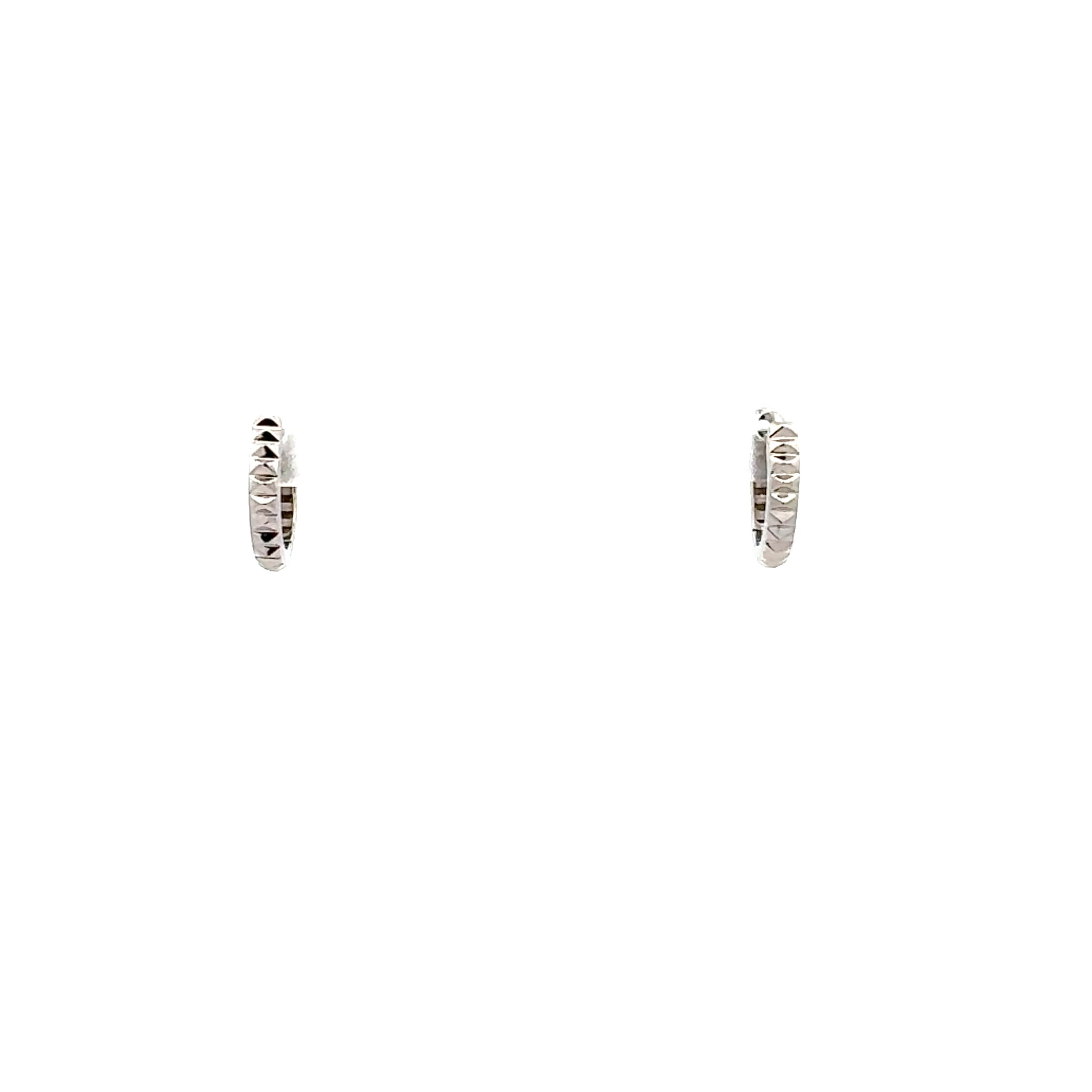 10K White Gold Huggie Earring