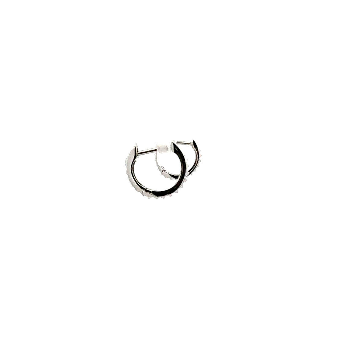 10K White Gold Huggie Earring