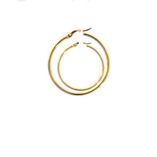 10K Yellow and White Gold Hoop Earrings