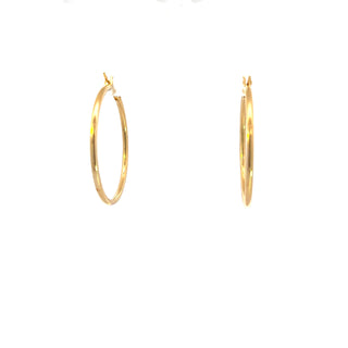 10K Yellow and White Gold Hoop Earrings
