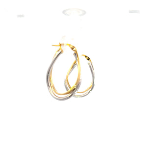 10K Yellow and White Gold Hoop Earrings