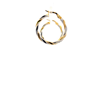 10K Yellow and White Gold Hoop Earrings