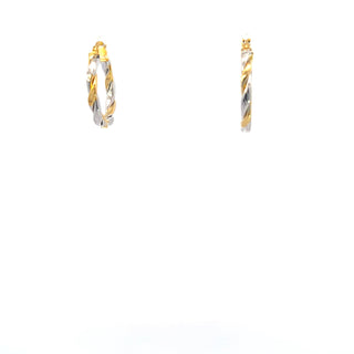 10K Yellow and White Gold Hoop Earrings