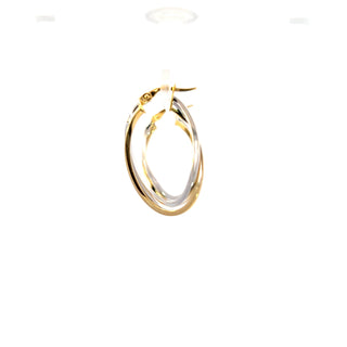 10K Yellow and White Gold Hoop Earrings