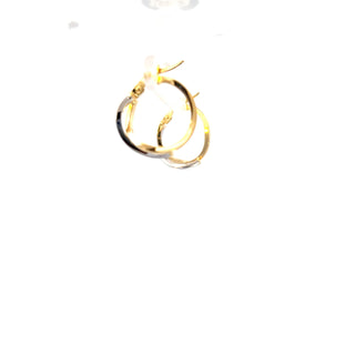 10K Yellow and White Gold Hoop Earrings
