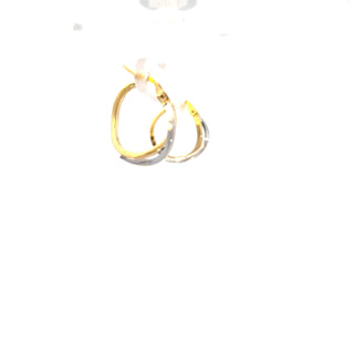 10K Yellow and White Gold Hoop Earrings