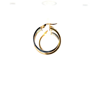 10K Yellow and White Gold Hoop Earrings