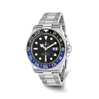 Swiss Crown™ USA Pre-owned Rolex-Independently Certified Steel 40mm GMT "Batman"