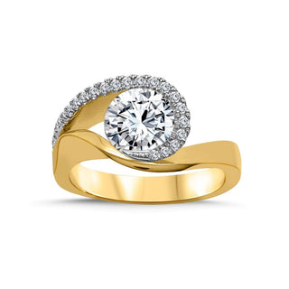 14K Yellow Gold Lab Grown Diamond Wrap Engagement Ring