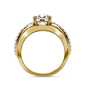 14K Yellow and White Gold 3.00 Carat Lab Grown Diamond Wide Crossover Engagement Ring