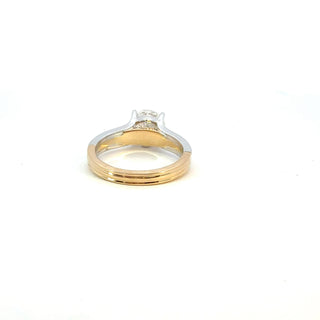 14K Yellow and White Gold 2.00 Carat Blossom Cut Lab Grown Diamond Solitaire Engagement Ring