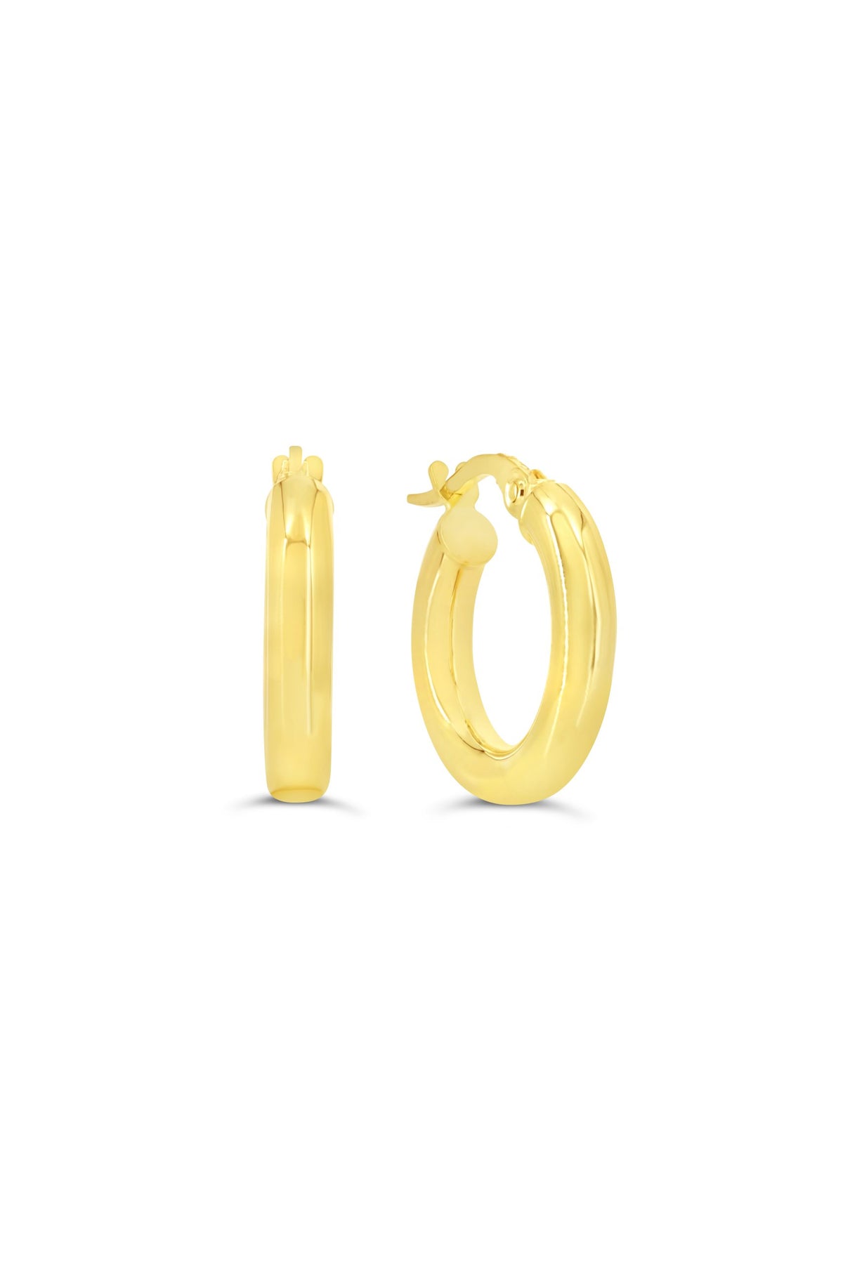 10K Yellow Gold 3mm Tube  Hoop Earrings small