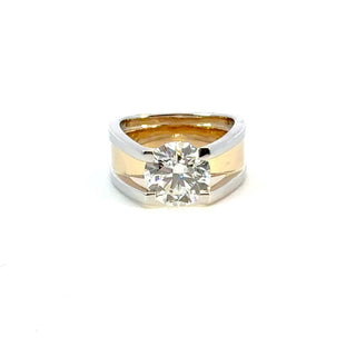 14K Yellow and White Gold Lab Grown Diamond Solitaire Engagement Ring