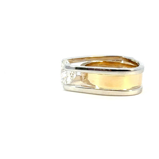 14K Yellow and White Gold Lab Grown Diamond Solitaire Engagement Ring