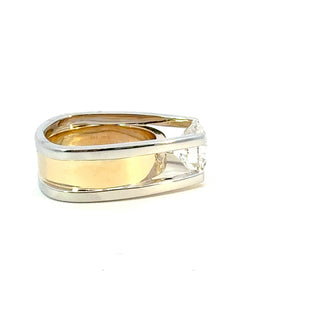 14K Yellow and White Gold Lab Grown Diamond Solitaire Engagement Ring