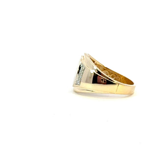 10K Yellow Gold Men's Diamond Signet Ring