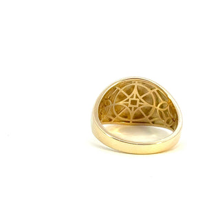 10K Yellow Gold Men's Diamond Signet Ring