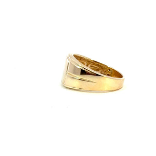10K Yellow Gold Men's Diamond Signet Ring