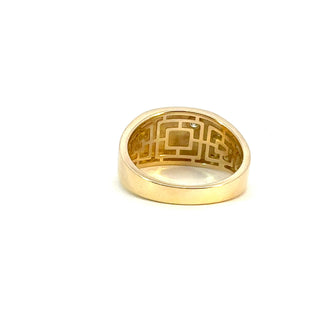 10K Yellow Gold Men's Diamond Signet Ring