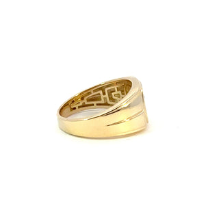 10K Yellow Gold Men's Diamond Signet Ring