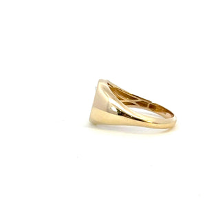 10K Yellow Gold Men's Diamond Signet Ring