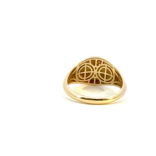 10K Yellow Gold Men's Diamond Signet Ring