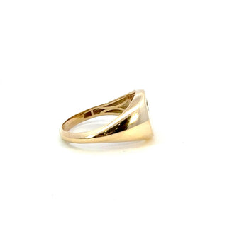 10K Yellow Gold Men's Diamond Signet Ring