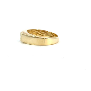 10K Yellow Gold Men's Diamond Signet Ring