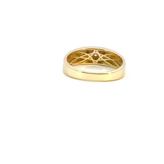 10K Yellow Gold Men's Diamond Signet Ring