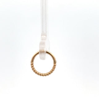 14KYellow Gold Beaded Hugger Earrings single