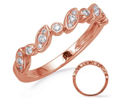 Anillo de diamantes de 0,19 quilates en oro rosa de 14 quilates