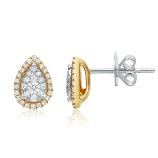 Aretes de diamantes de 0,30 quilates en oro rosa de 14 quilates