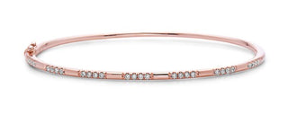 Brazalete de diamantes en oro rosa de 14 quilates