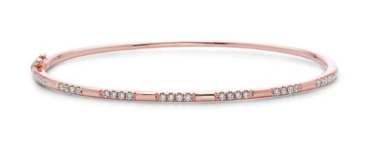 14K Rose Gold Diamond Bangle