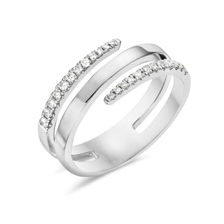 Anillo en espiral de diamantes de 0,22 quilates en oro blanco de 14 quilates