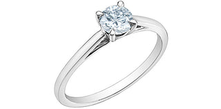 14K White Gold 1.00Cttw Lab Grown Round Brilliant Cut Diamond Engagement Ring